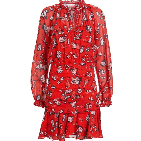 VERONICA BEARD Alena Ruched Floral Dress - Picture 4 of 10